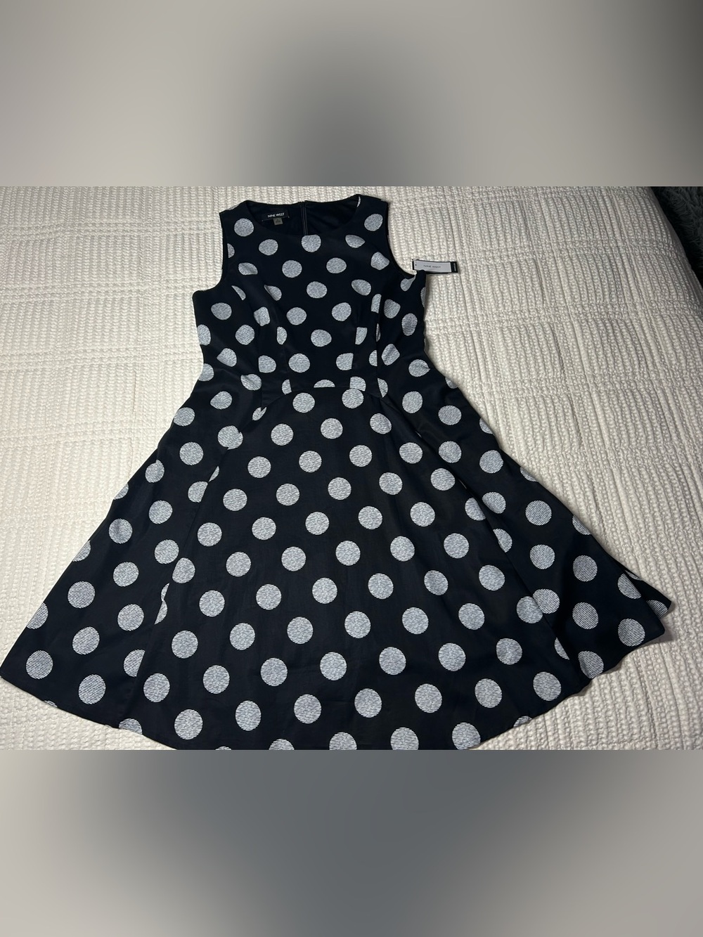 Women’s Black Polka Dot Sleeveless Dress